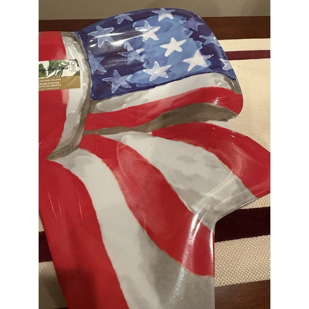NEW Tommy Bahama Americana Melamine Serving Platter